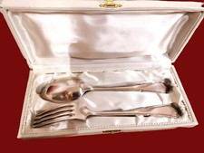 Couvert de communion ancien en métal argenté avec poinçon