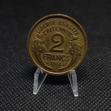 2 francs France 1933 - Morlon en Cupro-aluminium, TTB,  sous pochette