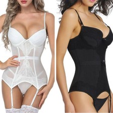Femmes Shaper Sexy Jarretière Bustier Hauts Dentelle Bustier Corset /