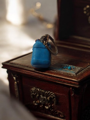 Porte clés vintage - vintage, bleu