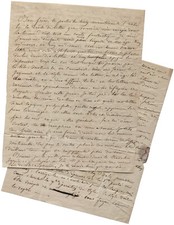 George SAND / Lettre autographe / Divorce / Solitude / Romans / Musset / 1936