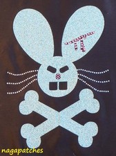 Motif à floquer / Transfert en glitter et strass thermocollant Lapin DIY