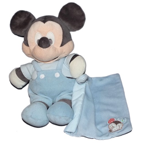 Doudou peluche mickey mouchoir - mickey,