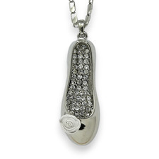 Collier long argenté