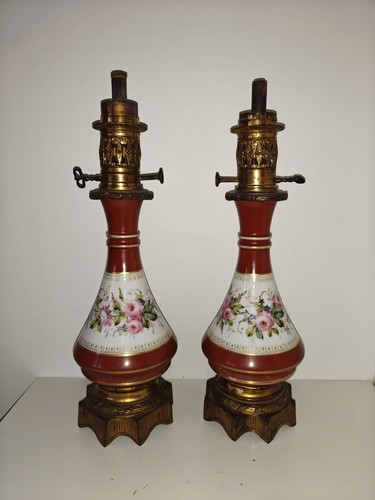 Paire lampe huile en - de, à