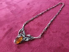 Pendentif argent ambre - pendentif,