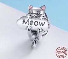 CHARM ARGENT 925 CHAT MIAOU