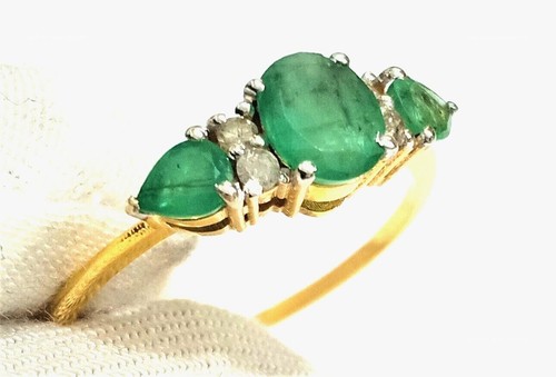 Bague émeraude or 14k - bague,