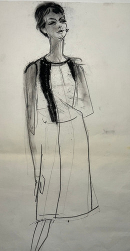Jupe portrait femme dessin - jupe,