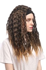 Perruque Carnaval Halloween Bandeau Dreads Dreadlocks Rasta Caraïbes Brun Blond
