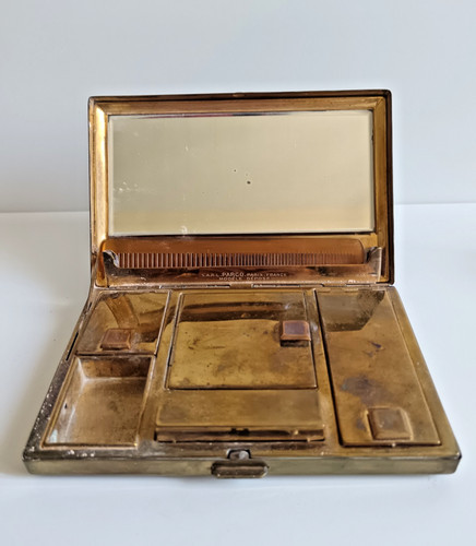 Ancien poudrier laiton - ancien,