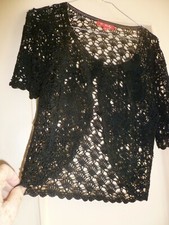 GILET AU CROCHET NOIR MARQUE