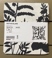 Housse de coussin IKEA, blanc / anthracite, 50x50 cm / 20x20" 100% coton