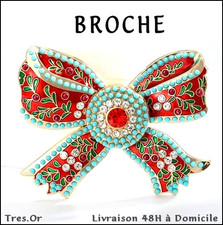 BROCHE ÉMAIL CLOISONNÉ MULTI