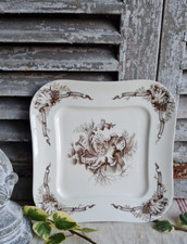 ANCIENNE ASSIETTE CARRE TERRE DE FER CIE FRANCO ANGLAISE PARIS
