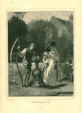 Gravure ancienne cadran solaire 1886 issue du livre merveilles art moderne