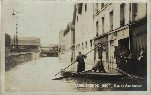 Cpa paris 12e inondé rue - cpa,