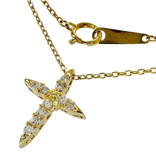 Collier motif croix diamant