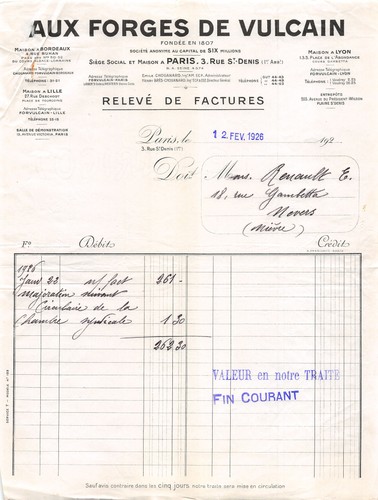 1926 aux forges - vulcain, a