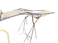 ANCIENNE CHAISE  BALANCELLE LONGUE FER SUSPENDU REPOSE PIED HAMAC JARDIN CAMPING