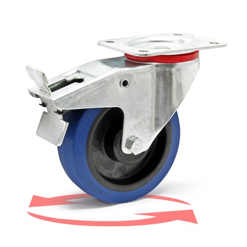 Roulette pivotante avec - , frein