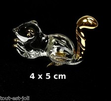 magnifique écureuil en verre avec dorures, miniature de collection   G11-39