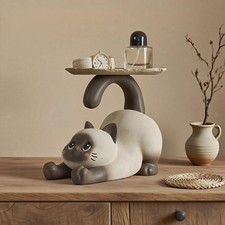 Statue de chat en résine avec