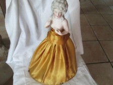 ANCIENNE GRANDE DEMI FIGURINE POUPEE MARQUISE TEE PUPPEE HALF DOLL BISCUIT