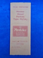 TOP ! TABLEAU D'INSTRUCTIONS - MOTEUR DIESEL PERKINS P3(TA) - TRACTEUR Tractor