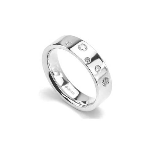18ct blanc 5mm plat - 18ct, court