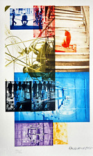 Robert Rauschenberg Lithographie COA Original Signé Numéroté à Main [180exe]