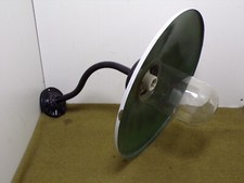 Ancienne lampe cour applique col cygne vintage french farmyard lamp email