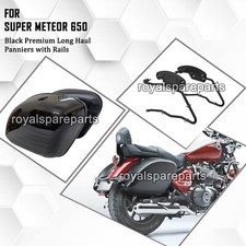 Véritable Royal Enfield " Super Meteor 650 " Noir & LH Rh Panier Avec Balustrade