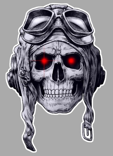 Sticker tete mort pilote - de,