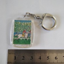 porte clé vintage lenticular VISIOMATIC VARI-VUE – course hippique cheval