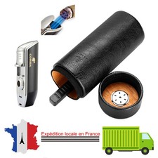 cigares humideur Etui pour 5 cigare humidificateur Briquet à Cigare Jet Flamme