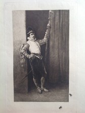 Gravure ancienne Militaire EAU FORTE 19° D’après MEISSONIER Graveur Alf. BOILOT