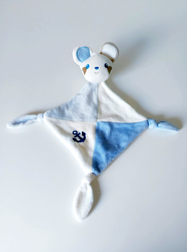 Doudou plat souris bleu clair - doudou,