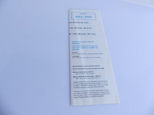 4164 4199 roco notice pour - roco,