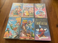 LOT 6 K7 CASSETTES VHS DISNEY blanche, Neige, fantasia, Romain, des bois, Toy St