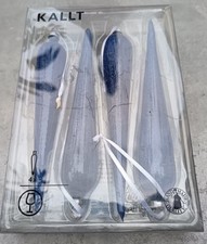 IKEA KALLT design: 4 ornements Noël verre bleu - Glass Christmas Ornaments CA03