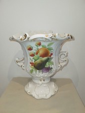 Ancien grand vase/église/porcelaine/Paris?Bruxelles?cornet décor peint XIXéme/3