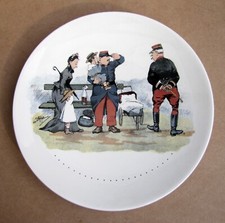 Assiette Murale Militaire Humoristique WW1 Mes 28 Jours 1 Faïence Sarreguemines
