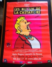 Rare affiche belge Tintin & Milou Hergé pièce de théâtre Bijoux de la Castafiore