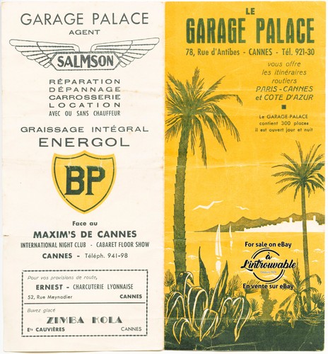 Ancien dépliant garage palace - ancien,