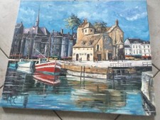 Tableau Huile sur Toile de Olivier Pfleger.  La lumière de Honfleur  65x54 cms
