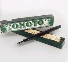 ANCIEN PORTE PLUME ANGLAIS L'ONOTO EN ÉBONITE REMPLISSAGE AUTOMATIQUE AVEC BOÎTE