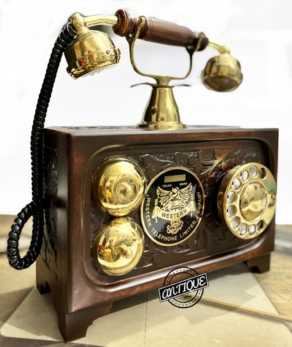 Téléphone rotatif bois - téléphone, À