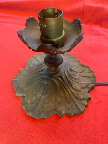 Ancien pied lampe bronze - en,