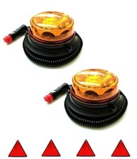 2x LED Gyrophare Aimant 4 Öko-tex Ece R65 R10 E9 Camion Tracteur 4x Triangles